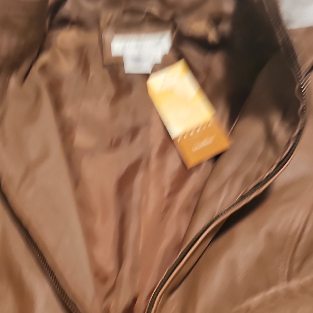 Coldwater Creek Tan Leather Jacket Womans Large - Picture 7 of 15